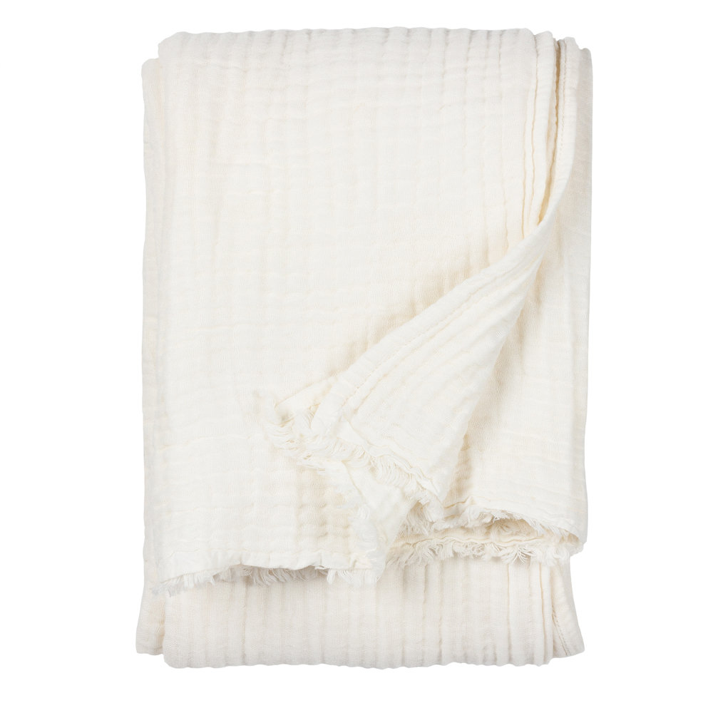 Yard Lark Large Throw White W240 x L260cm